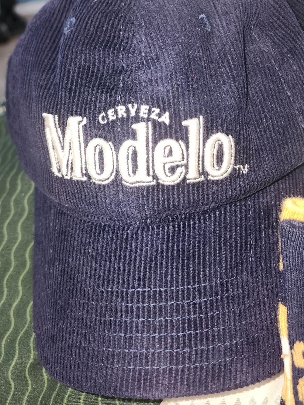 Modelo Cerveza Navy Crew Socks with Gold Accents & Hat NWT